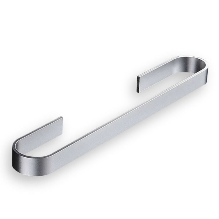 Silver towel rail rack with a sleek, modern wall-mount design.