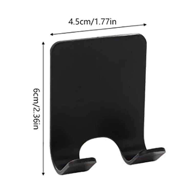 A set of two black adhesive razor holders.