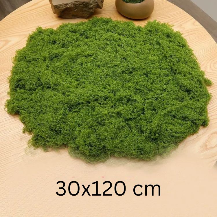 Large rectangular 30x120 cm piece of fake moss arranged for decorative or craft use.