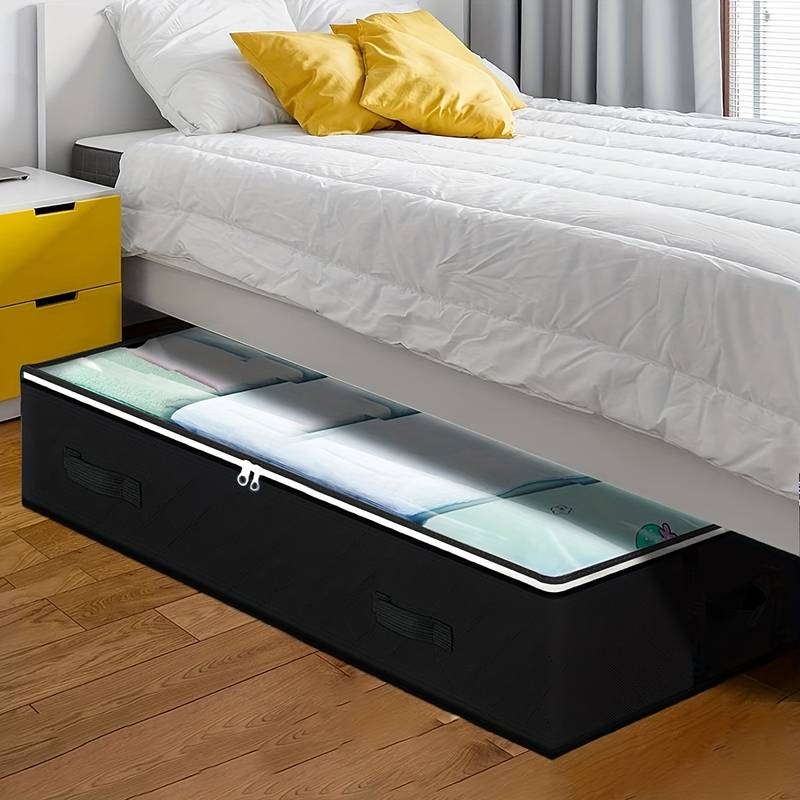 Fabric Underbed Clothing Storage Bag Black or Grey