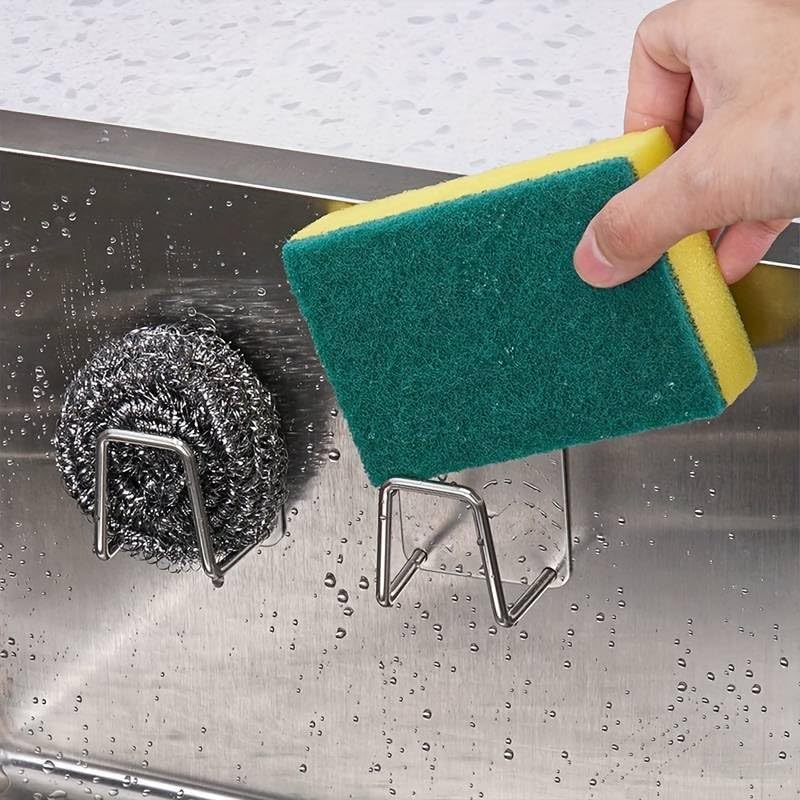Set of Three Adhesive Sponge Holder Wall Hooks