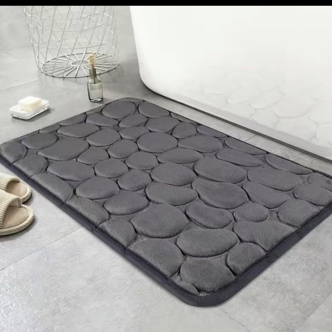 Pebble Print Memory Foam Bathroom Mat