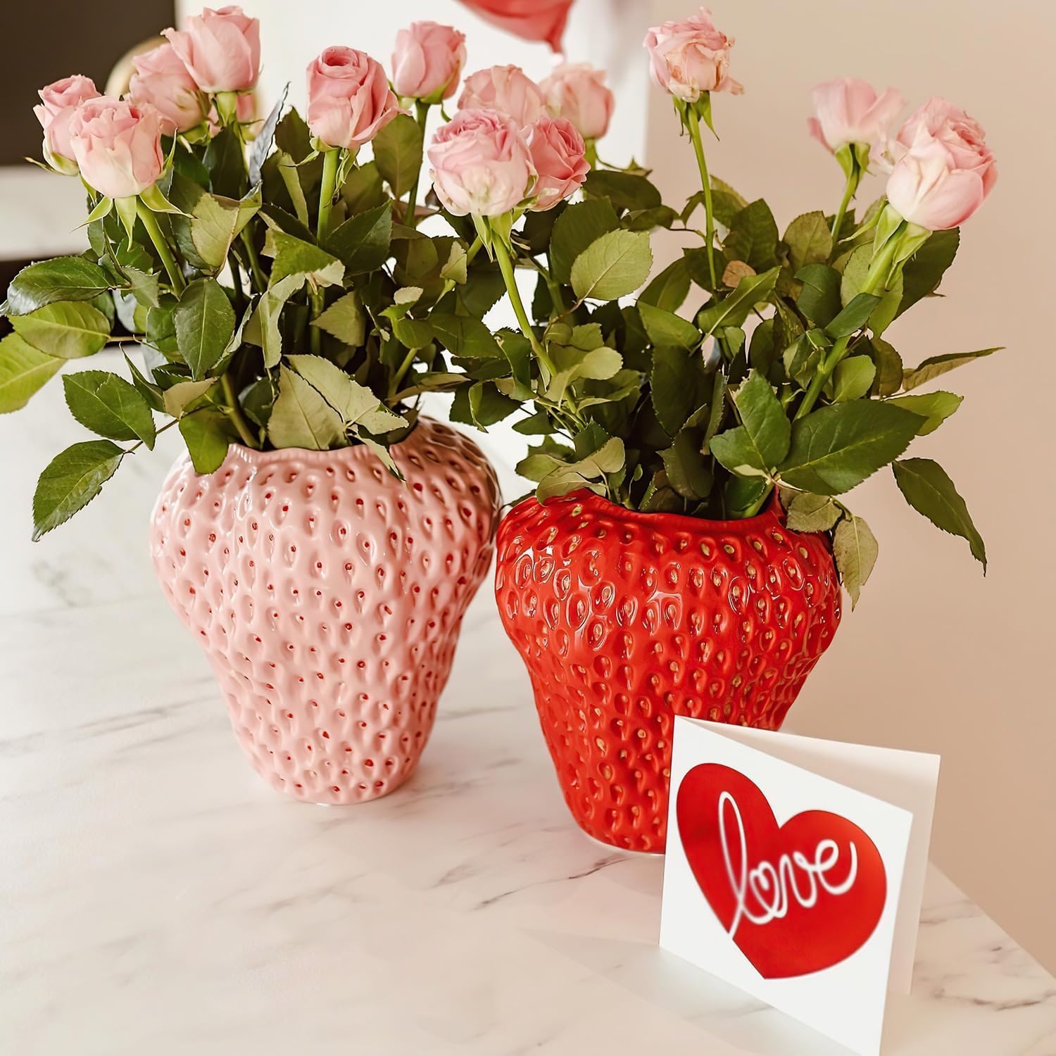 Strawberry Ceramic Vase Home Decor