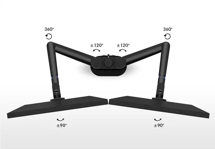 Dual Monitor Arm Desk Mount Bracket Black
