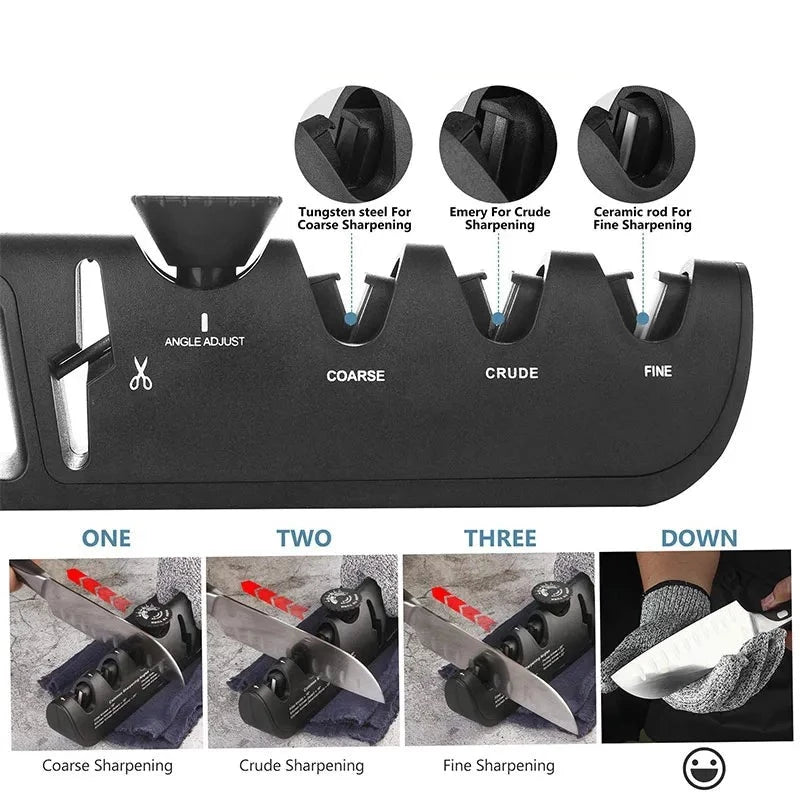 Four Stage 4 in 1 Knife and Scissor Sharpener