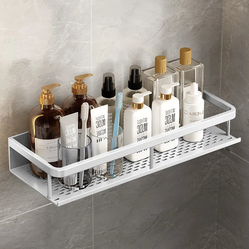 Bathroom Shelf Shower Storage Silver Matt