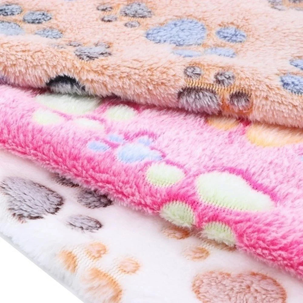 Paw Print Pet Blanket Dog Cat Super Soft Throw