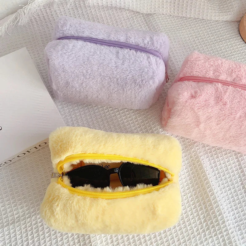 Makeup Travel Cosmetic Bag Soft Fur