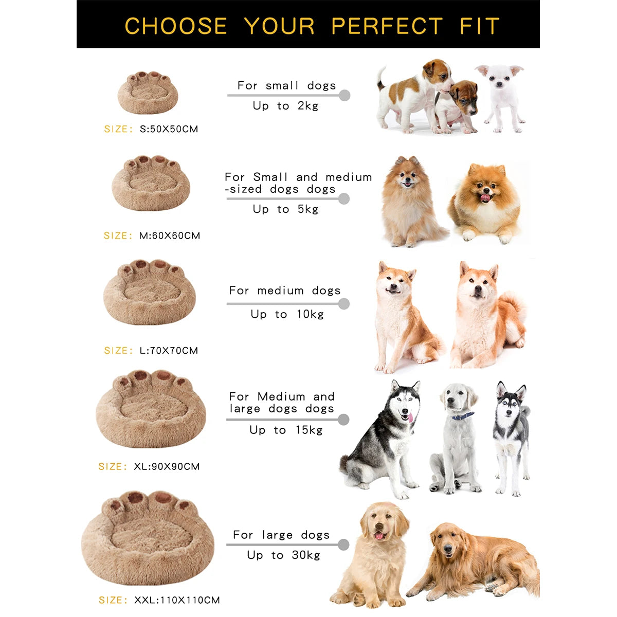 Paw Print Dog Bed Pet Mattress