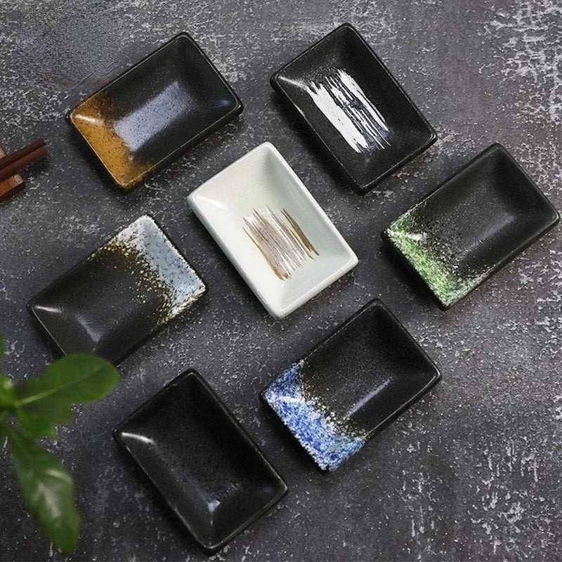 Mamezara Rectangular Small Japanese Sauce Dish