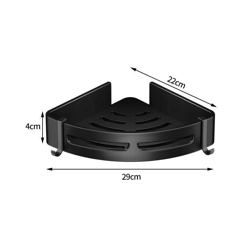 Corner Shower Caddy Shelf with Hooks
