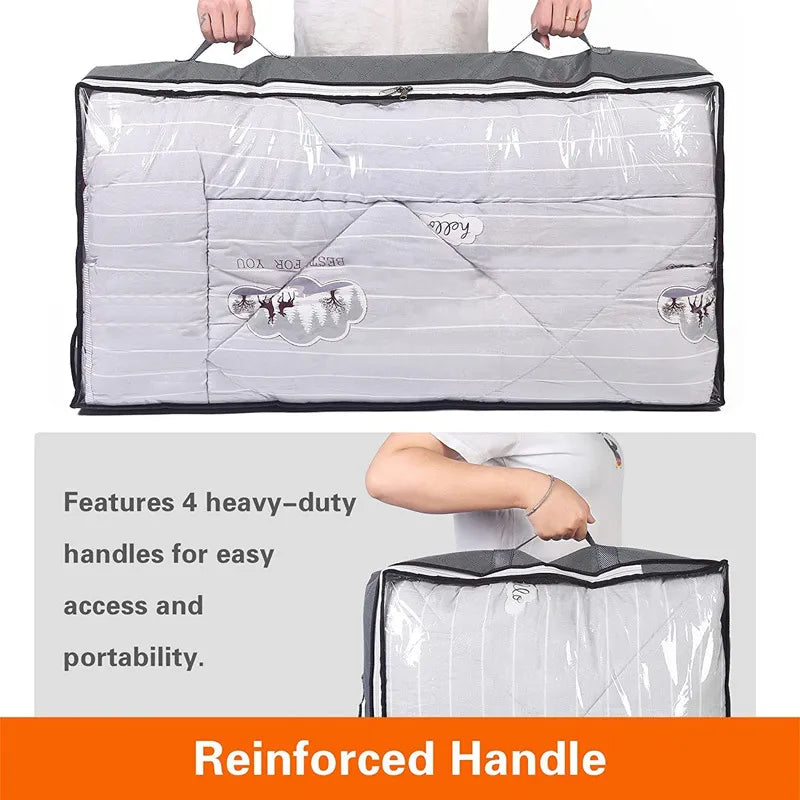 Fabric Underbed Clothing Storage Bag Black or Grey