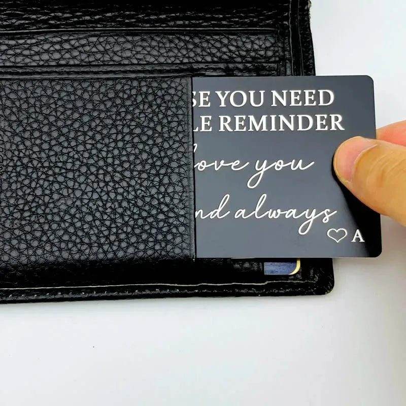 I Love You Metal Wallet Card