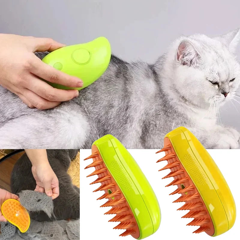 Pet Massaging Grooming Self Cleaning Brush Comb with Spray Function for Dogs Cats