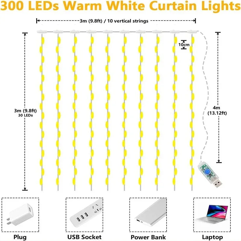 LED Fairy Light Curtain