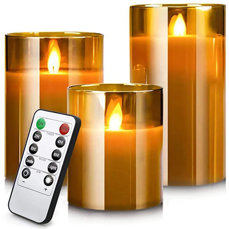 LED Candles Set of Three with Electronic Remote