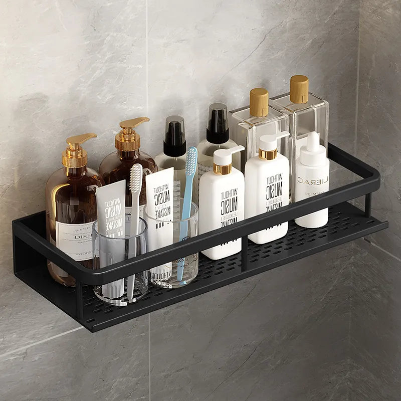Black Bathroom Shower Shelf Storage