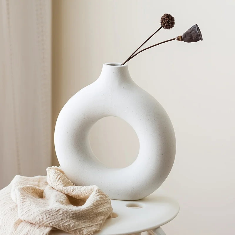 Nordic Doughnut Ceramic Vase