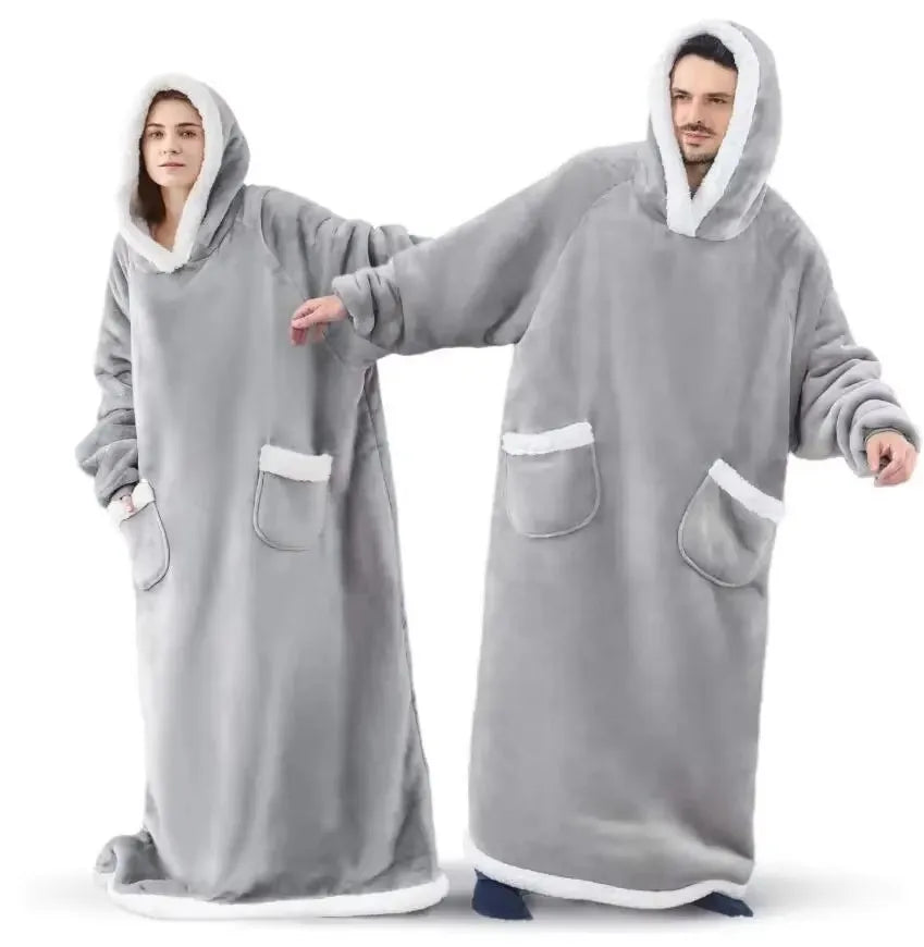 Long Wearable Hooded Blanket