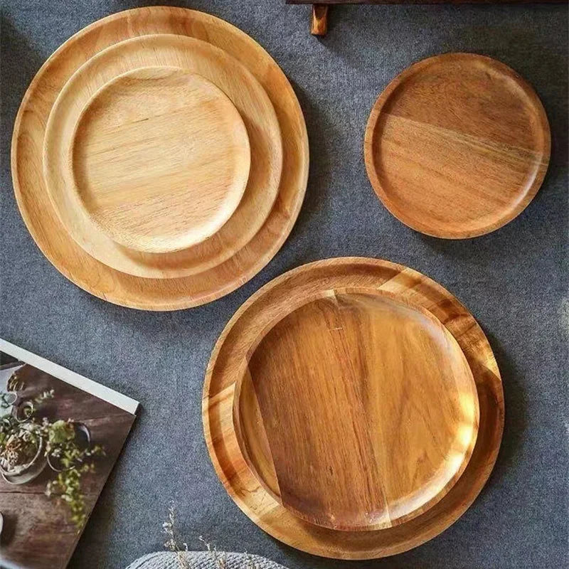 Round Wooden Serving Board Charger Plate