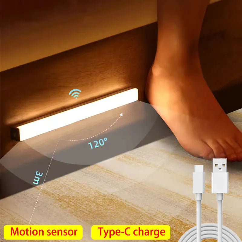 LED Motion Sensor Light Wardrobe Home Rechargeable