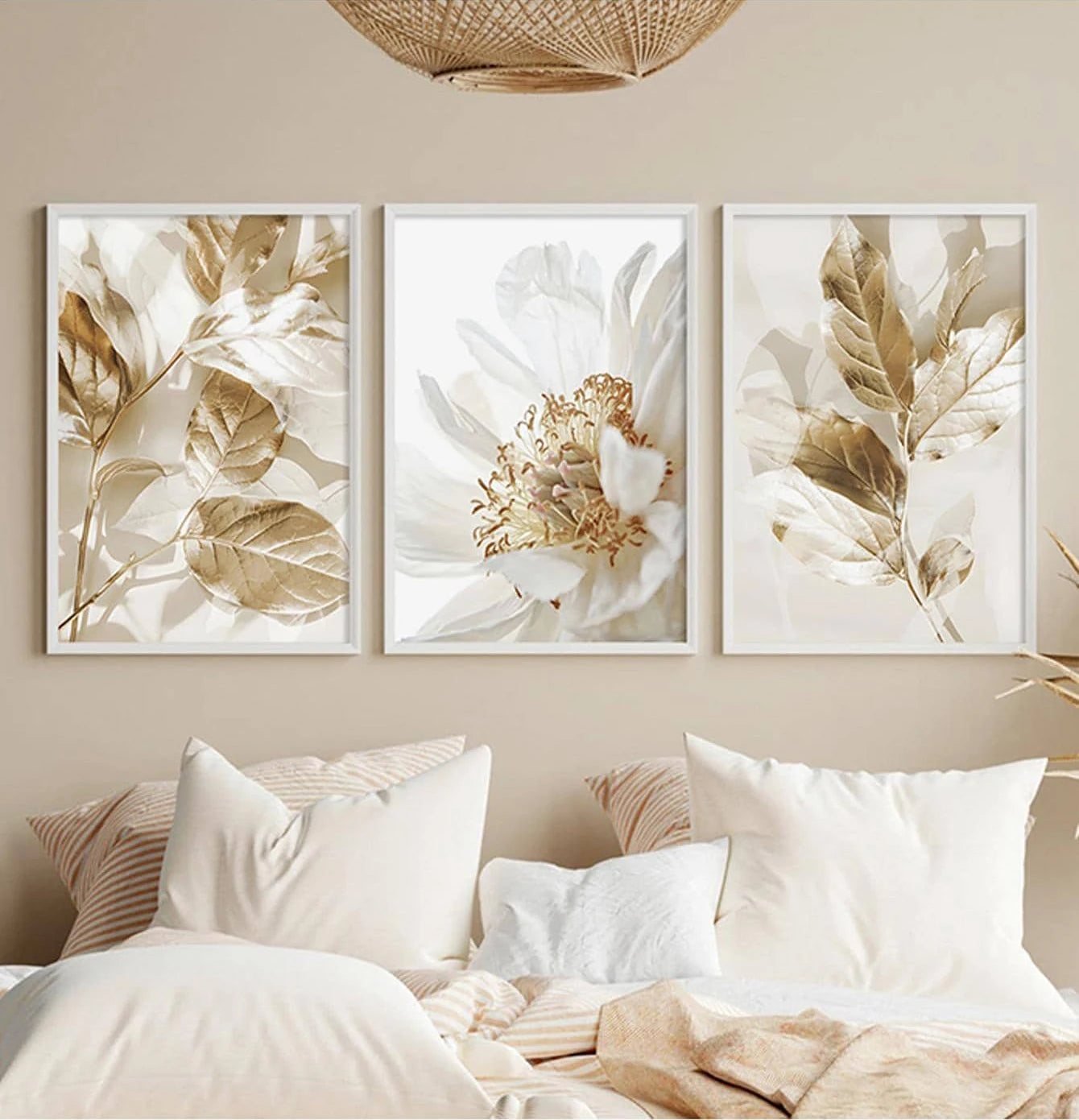 Frameless Golden Triptych Posters