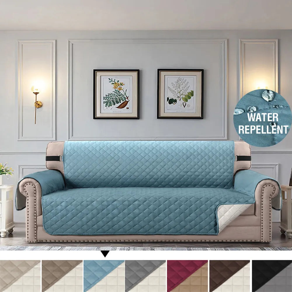 Sofa Cover Quilted Reversible Fabric Water Repellent