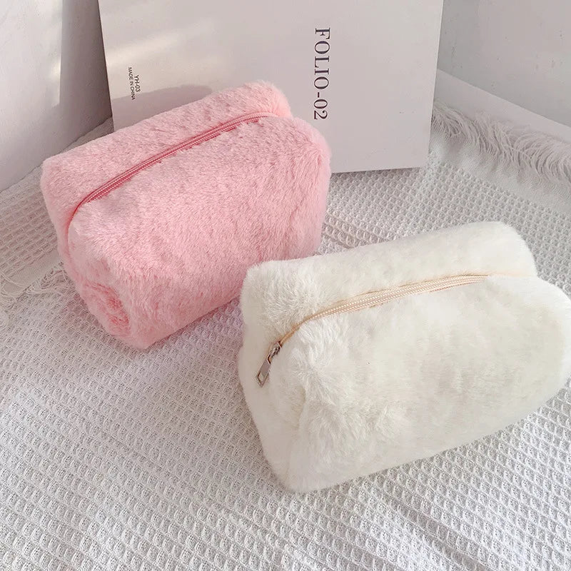 Makeup Travel Cosmetic Bag Soft Fur