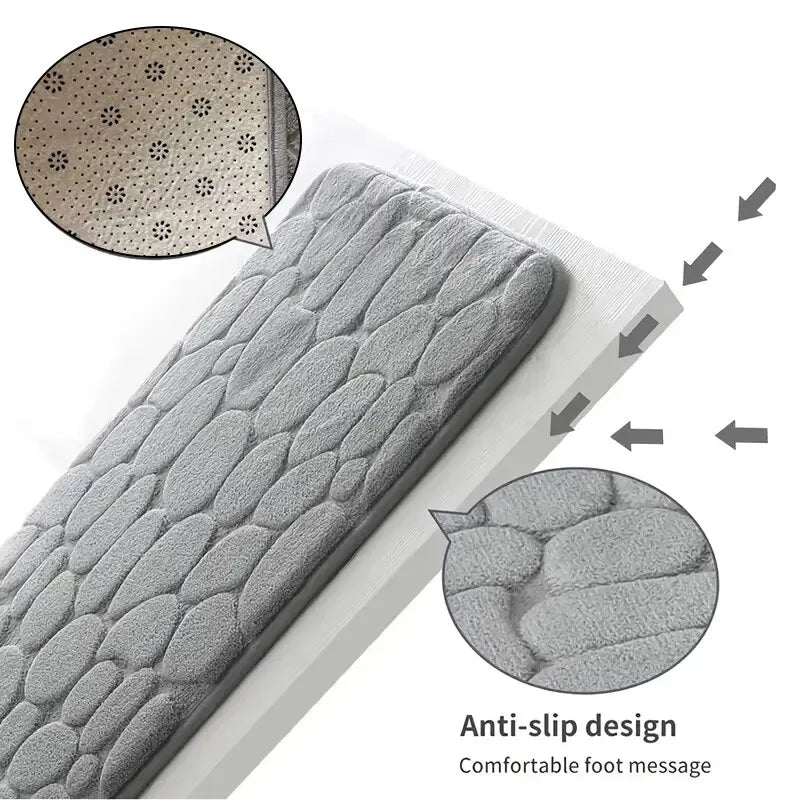 Pebble Print Memory Foam Bathroom Mat