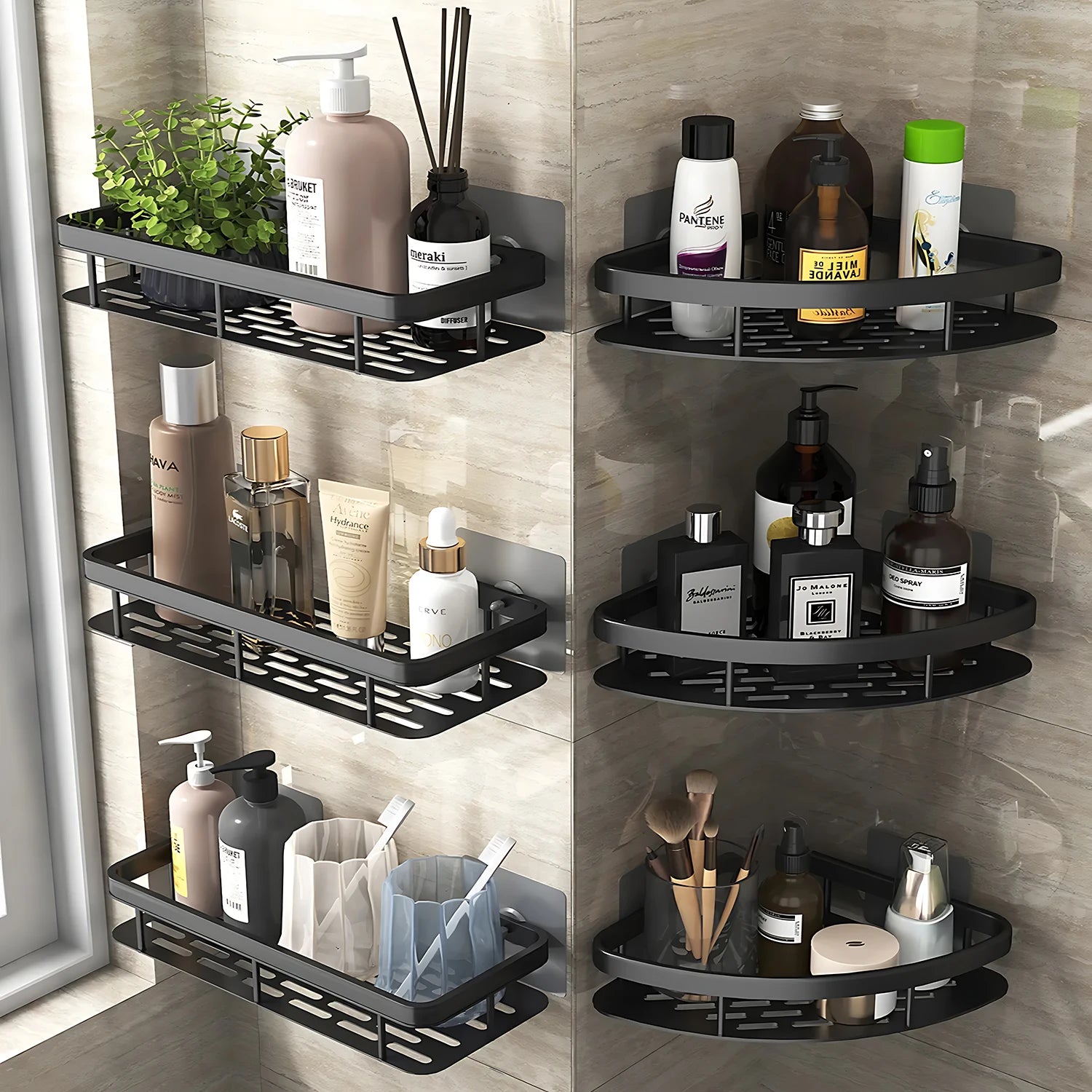 Bathroom Shower Shelf Storage No Drill