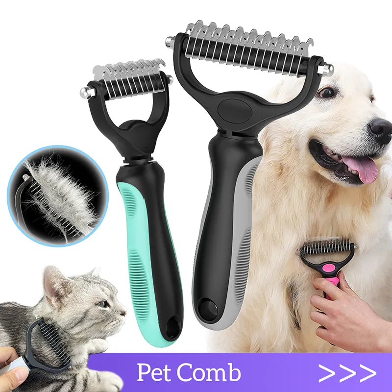 Pet Undercoat Rake Grooming Brush for Dogs Cats