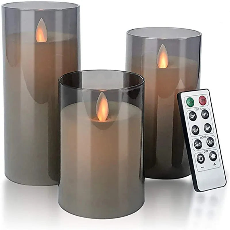 LED Candles Set of Three with Electronic Remote