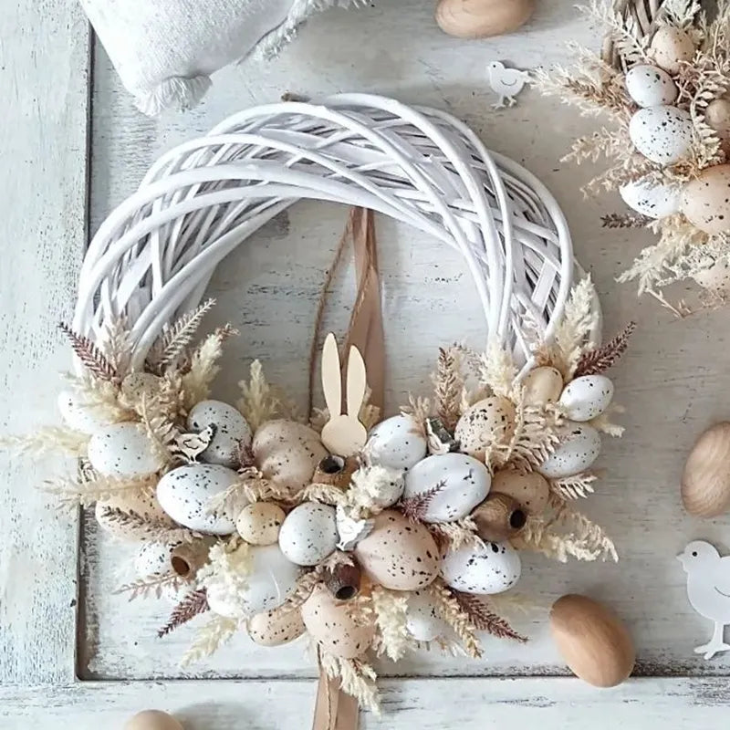 DIY Rattan Easter Wreath