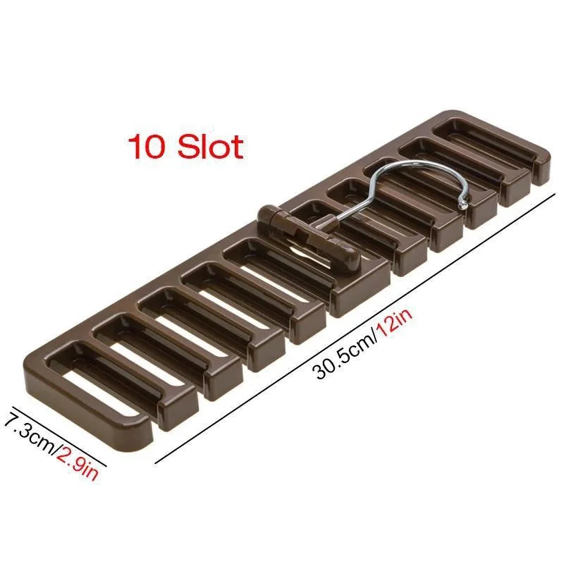 Space-saving Belt Tie Hanger with 10 Slots