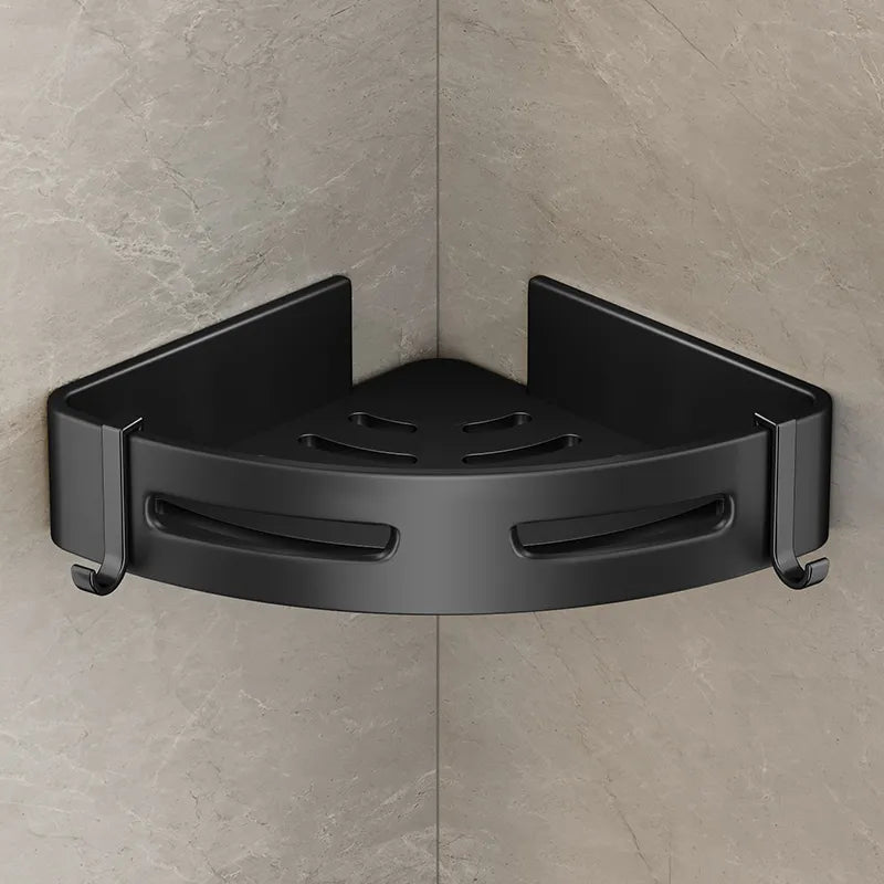 Corner Shower Caddy Shelf with Hooks