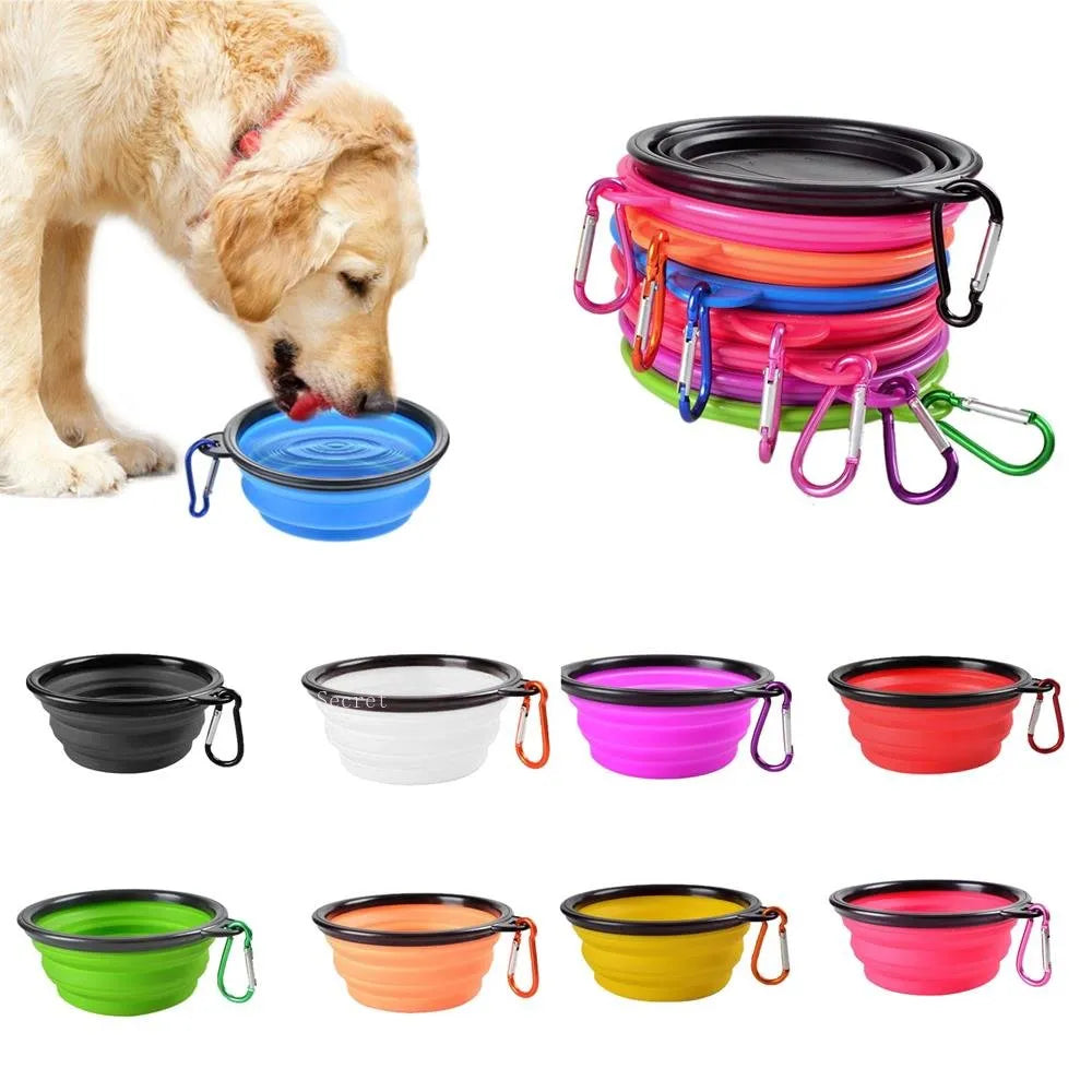 Collapsible Pet Dog Silicone Food Water Bowl