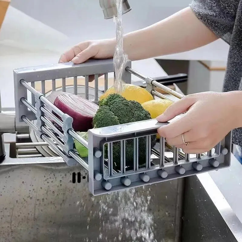 Kitchen Sink Retractable Storage Draining Rack