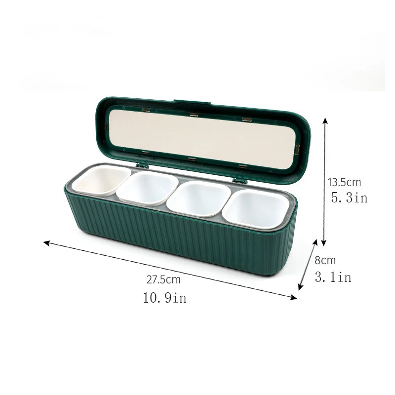 4 Piece Spice Condiment Storage Container