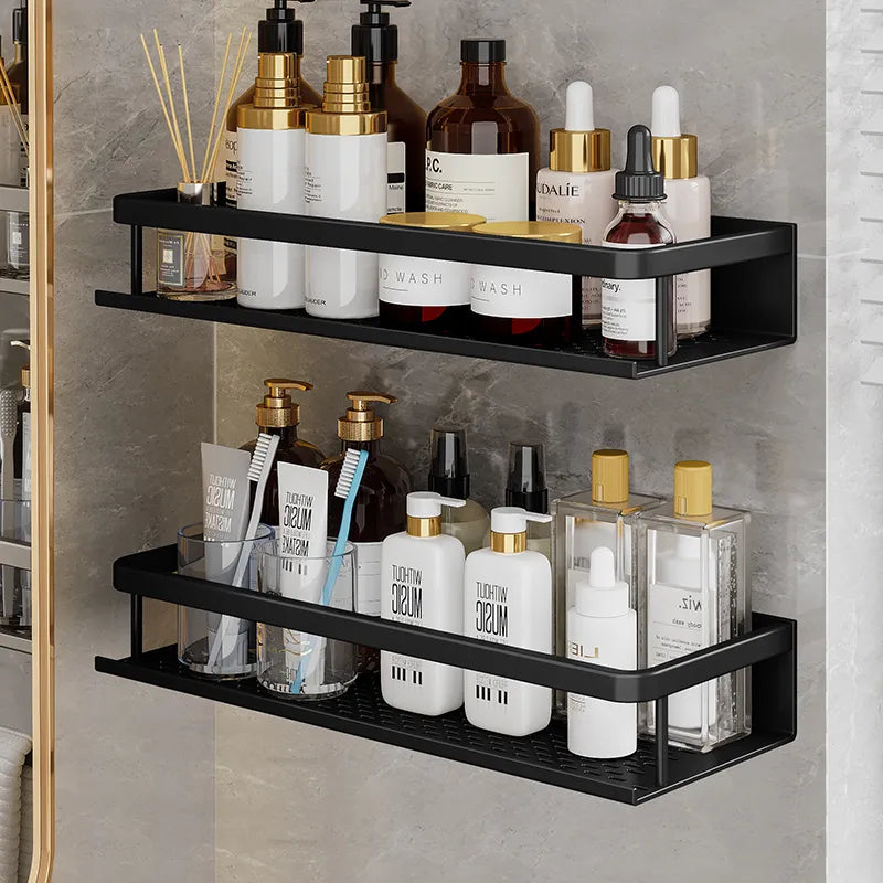 Black Bathroom Shower Shelf Storage