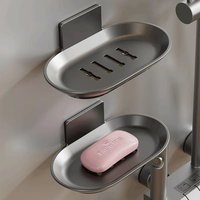 Bathroom Soap Dish Wall Mounted No-Drilling