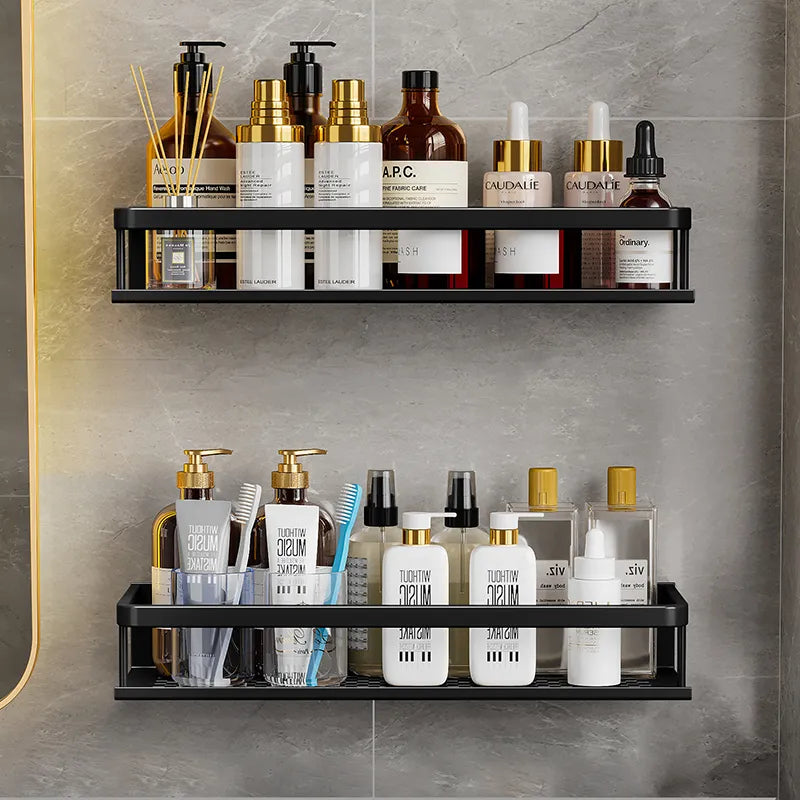 Black Bathroom Shower Shelf Storage