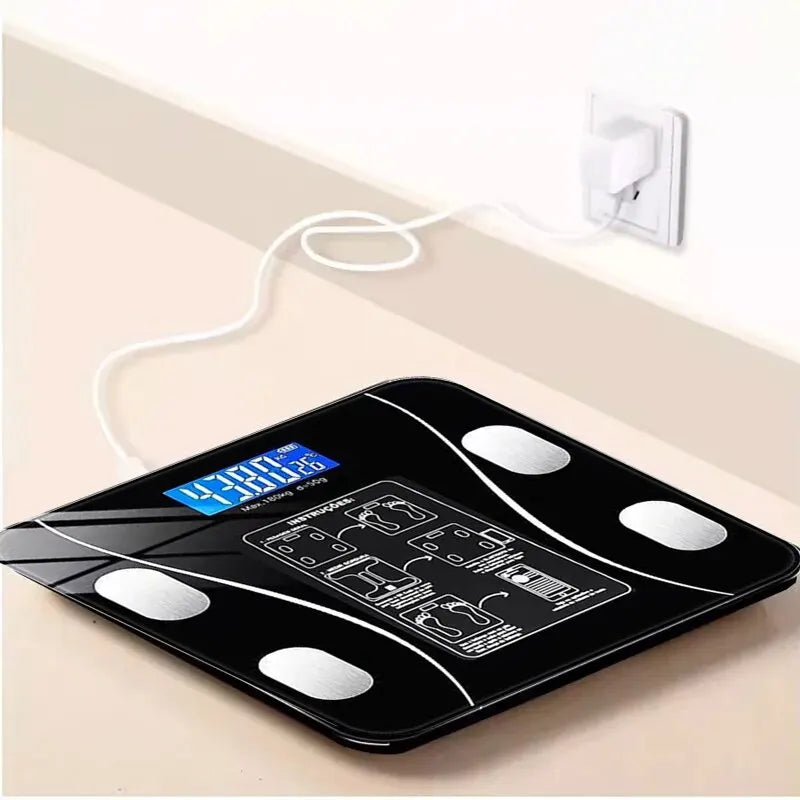 Smart Body Fat Digital Bathroom Scale with Bluetooth Technology Black