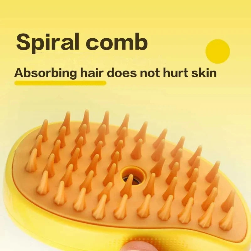 Pet Massaging Grooming Self Cleaning Brush Comb with Spray Function for Dogs Cats