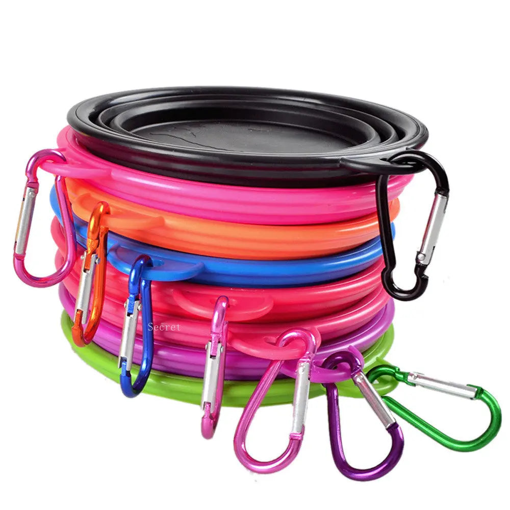Collapsible Pet Dog Silicone Food Water Bowl