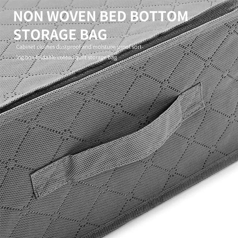 Fabric Underbed Clothing Storage Bag Blue or Grey