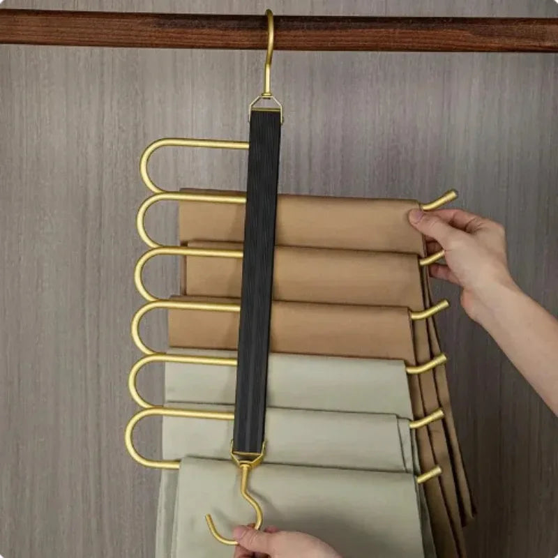 Space Saving Trouser Hanger with 6 Layers