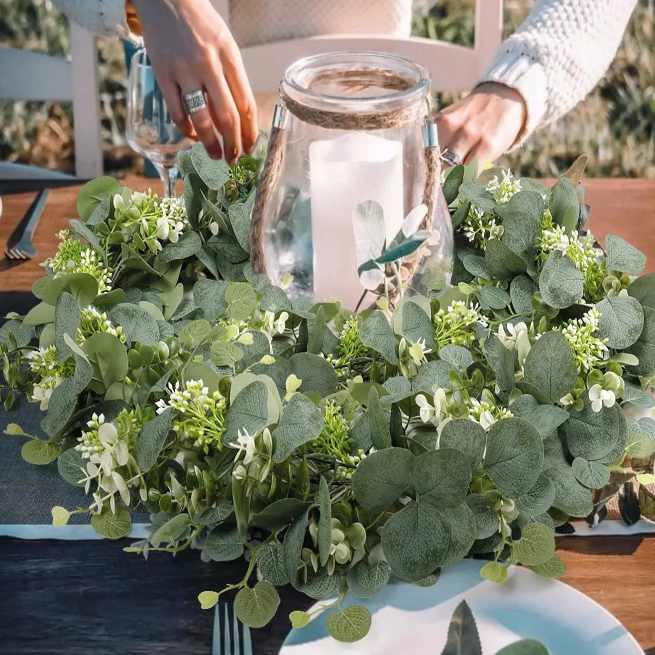 Artificial Eucalyptus Leaf Garland