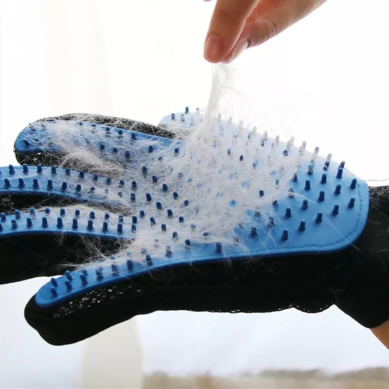 Silicone De-Shedding Pet Grooming Glove For Dogs Cats