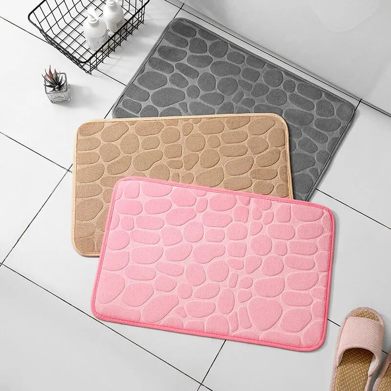 Pebble Print Memory Foam Bathroom Mat