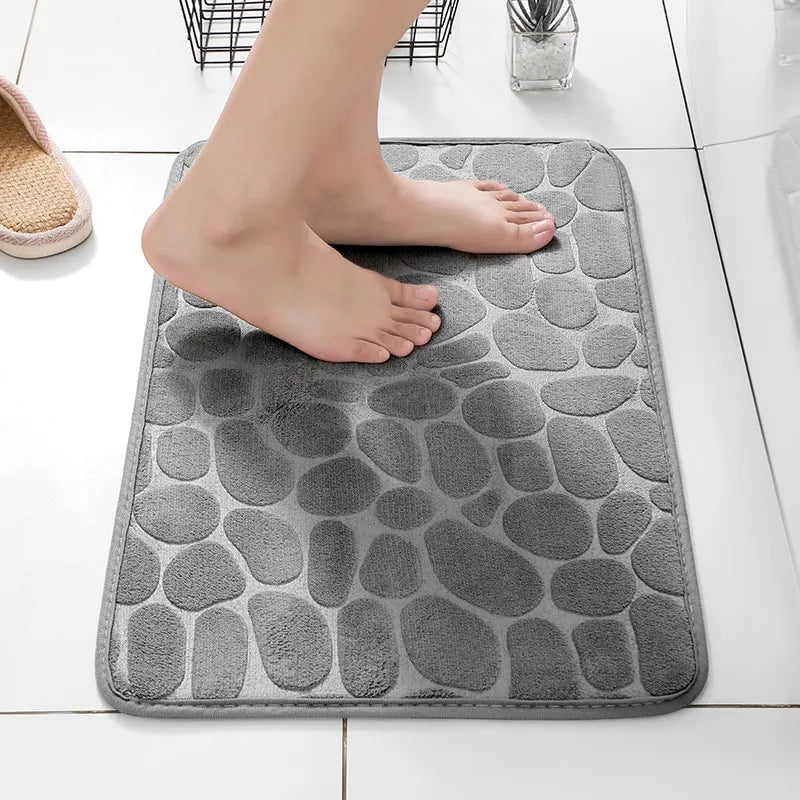 Pebble Print Memory Foam Bathroom Mat